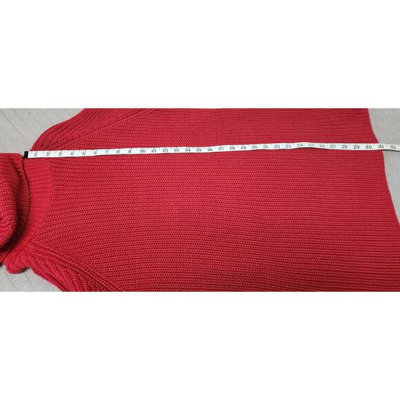 Eddie Bauer VTG Red Ribbed Knit Turtleneck Long SleeveSweater 100% Cotton W  XS - Picture 6 of 10